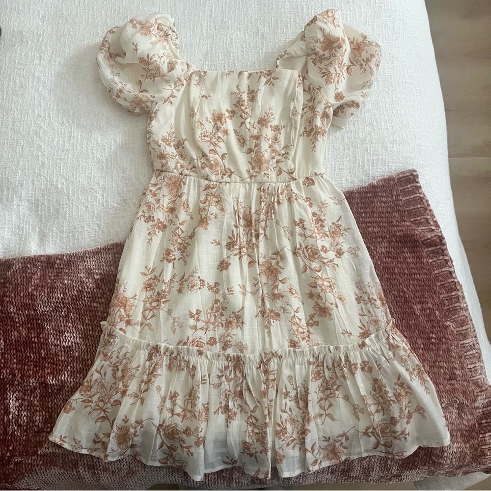 Floral Puff Sleeve Babydoll Dress